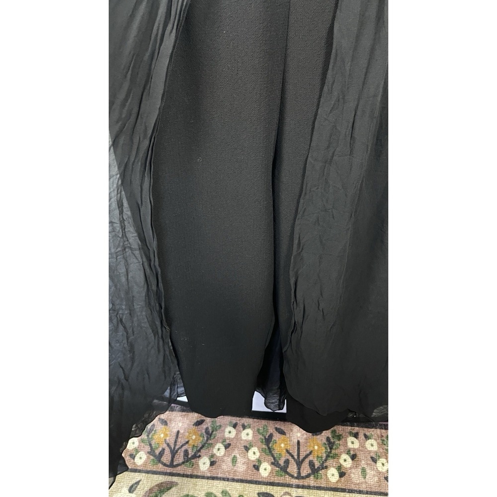 Trina Turk Uster Women Sleeveless Chiffon Layers Jumpsuit Size 10 Black Occasion - Picture 5 of 12